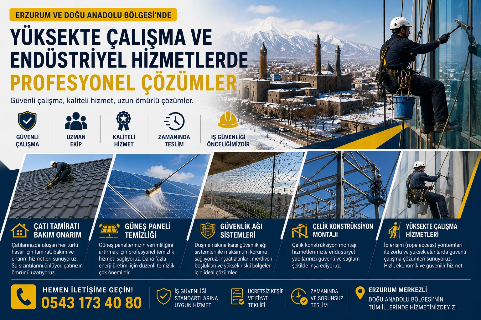 Yüksek Hizmetler | Endüstriyel Temizlik, Çatı Bakımı ve Yüksekte Çalışma Hizmetleri Erzurum